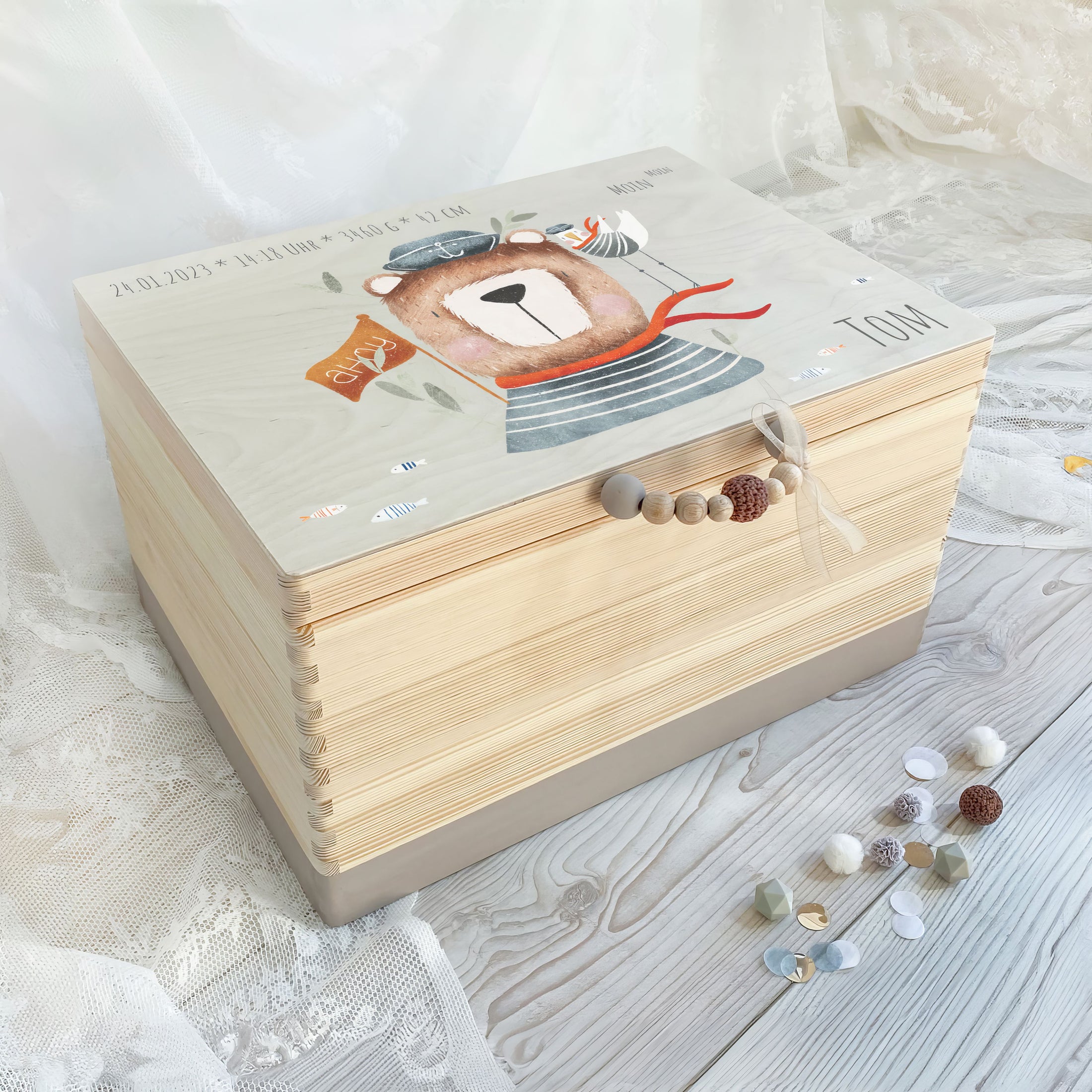 Erinnerungskiste Bär maritim