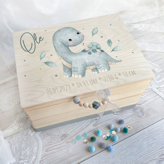 Erinnerungskiste Dino mit Schildkröte