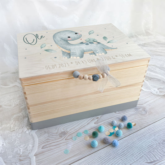 Erinnerungskiste Dino mit Schildkröte