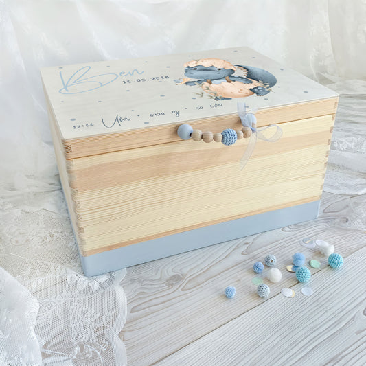 Erinnerungskiste Dino im Ei