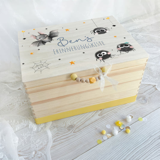 Erinnerungskiste Fledermaus und Spinnen