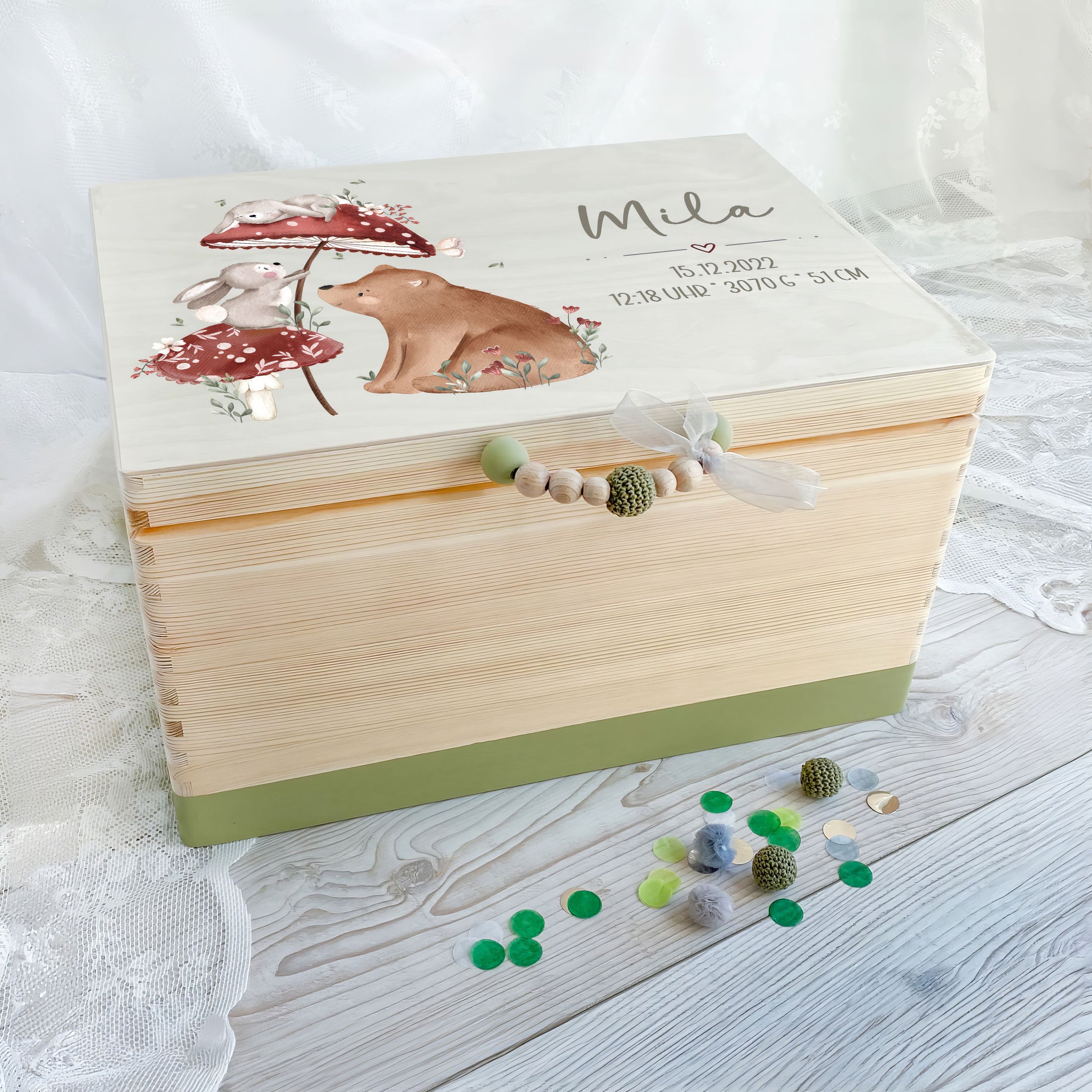 Erinnerungskiste Hasen und Bär