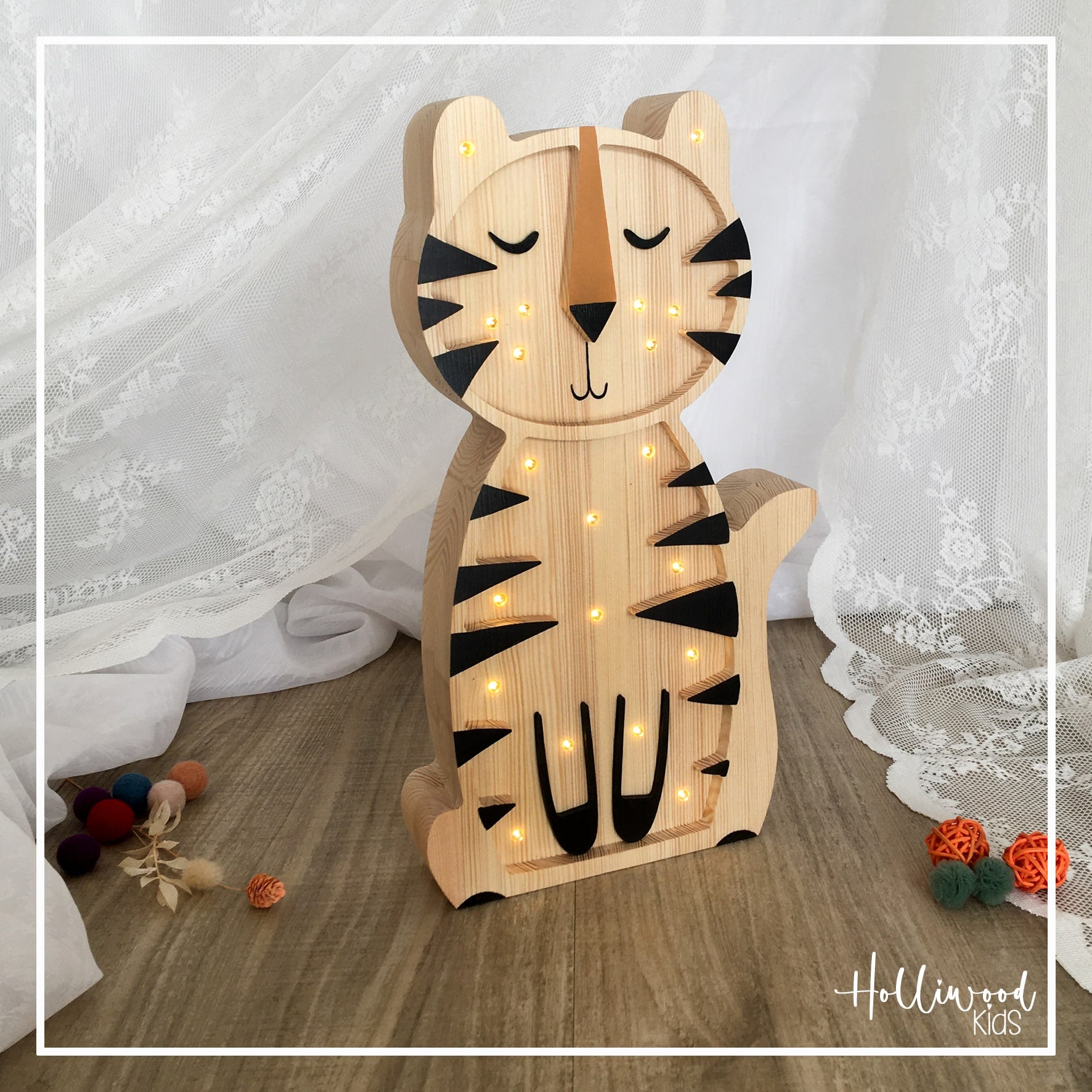 Holzlampe Tiger